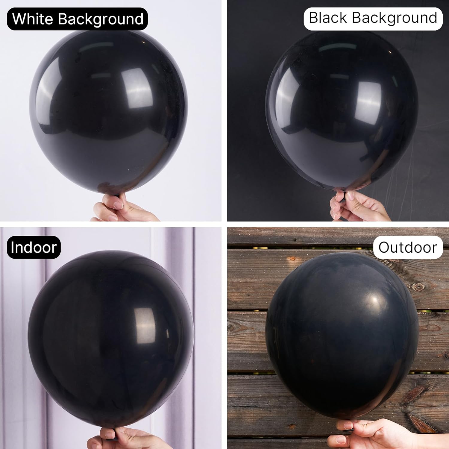 PartyWoo Black Balloons - 140-Piece Arch Kit with Various Sizes for Baby Showers & Parties | Black