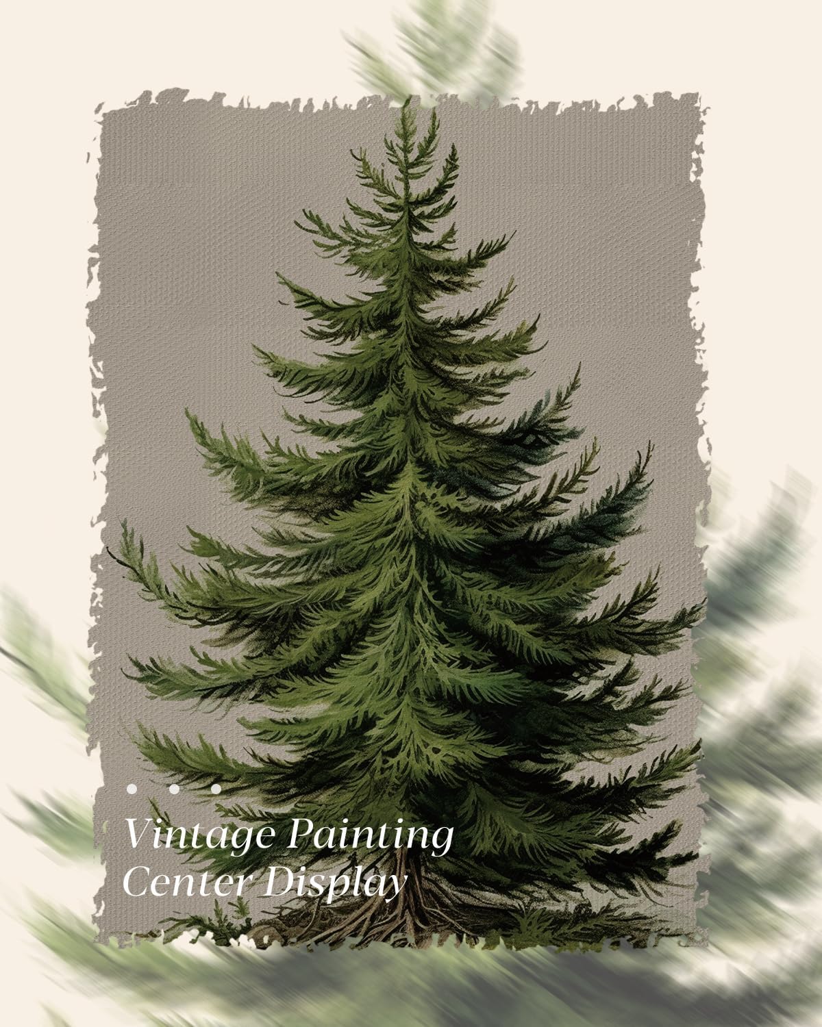 WHASAYART Gold Framed Vintage Wall Art - Botanical Pine Tree Print for Living Room Decor | Cottagecore Aesthetic