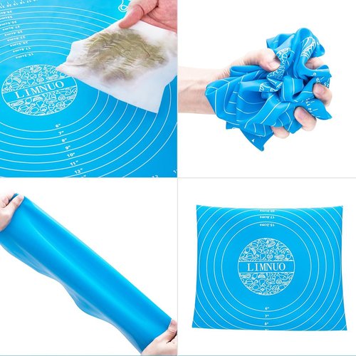 LIMNUO Silicone Baking Mat - Extra Thick Non-Stick Pastry Sheet for Dough | Blue, 16'' x 20''