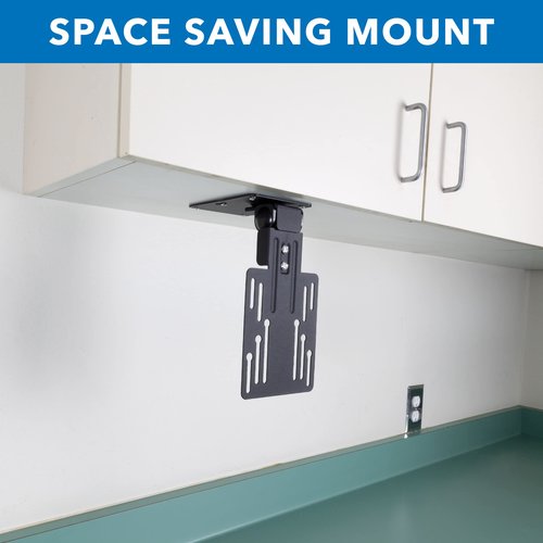 Mount-It! Compact Folding Ceiling TV Mount | Flip Down and Under Cabinet TV Bracket for Small Screens Up to 24 Inches | 90° Tilt and 360° Swivel | VESA 50x50, 75x75, 100x100 | Max 18 lbs