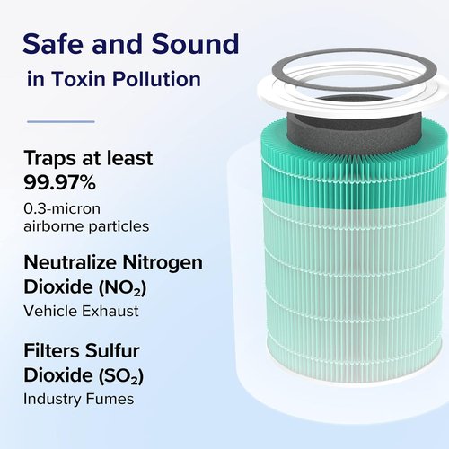 LEVOIT Air Purifier Replacement Filter - HEPA & Activated Carbon for Odor & Smoke Removal | Core 400S-RF-TX, 1 Pack, Green