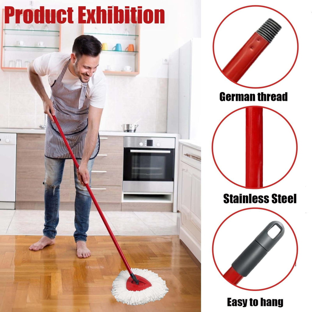 Mop Handle for Ocedar, Spin Mop Handle for O Cedar 4-Section 28.5-to-55inch Mop Replacement Stick Compatible with Ocedar Easy Wring Mop Refills Germany Screw Joint