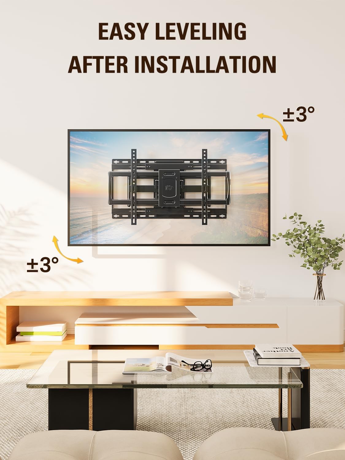 Mounting Dream TV Wall Mount - Full Motion Articulating Dual Arms for 42-86" TVs | Max VESA 600x400mm, 132 lbs Capacity