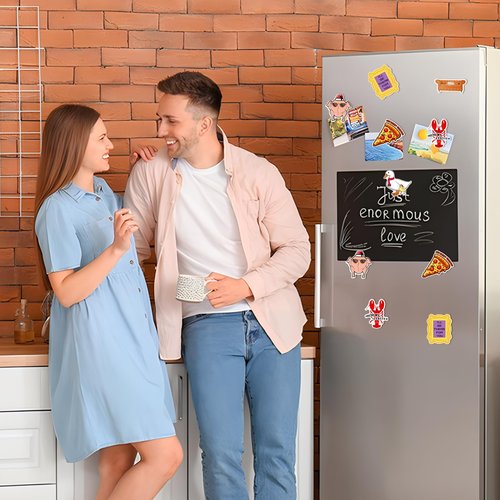 GOZOLA Friends Fridge Magnets for TV Show Fans, Strong Magnetic Kitchen Refrigerator Decor, Friend Themed Party Decorations, Classic Friends Design Magnets for TV Show Fans Party Decor 6 Pcs
