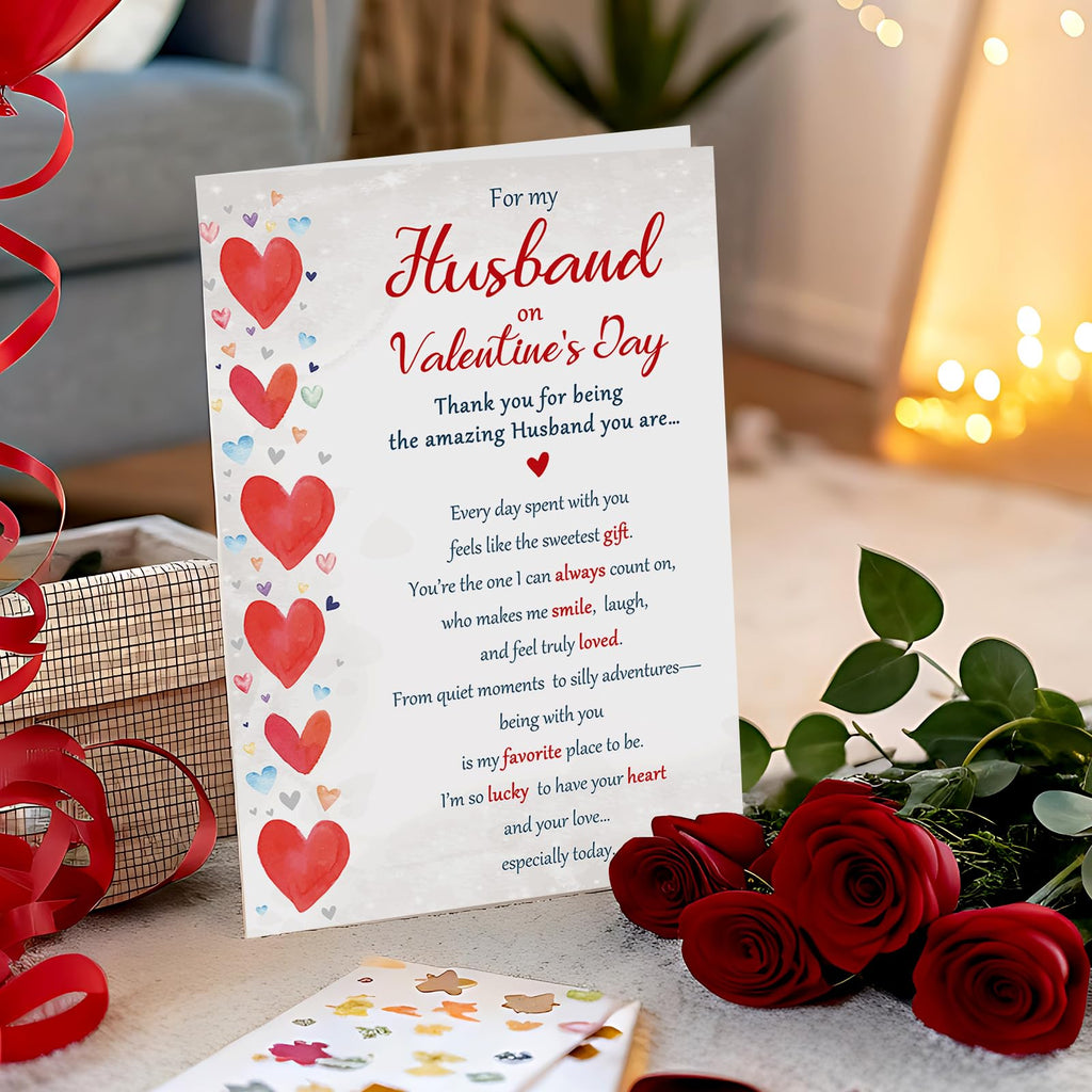 Beixian Valentines Day Cards Gifts for Husband from Wife, Funny Husband Valentines Day Card Gift for Him-8x5.3 Inches, Double-Sided