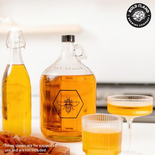 Complete Mead Making Kit for Beginners – Home Brewing Starter Kit – Includes 1 Gallon Glass Jug Carboy - Alcohol Hydrometer for Alcohol Test – Auto Siphon – Airlock – How to Guide and More