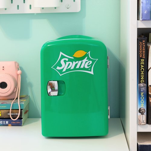 Coca-Cola Sprite SPO04, 4 Liter/4.2 Quarts 6 Can Portable Mini Cooler/Fridge for Food, Beverages, Baby Food, Skincare and Medications-Use at Home, Office, Dorm, Car, RV or Boat-with AC & DC Plugs
