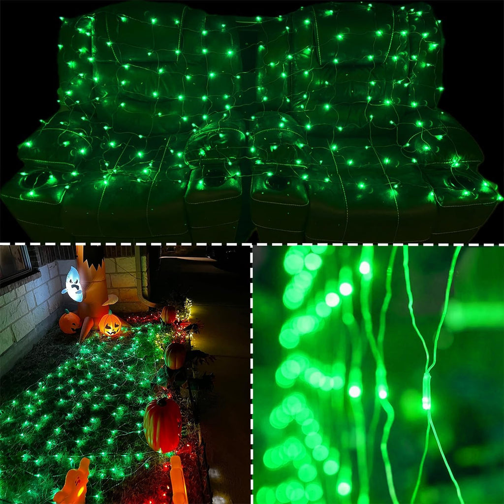 Waterglide Outdoor Christmas Net Lights - 12FT x 5FT 360 LED Mesh String Lights | Waterproof & Connectable for Garden Decor
