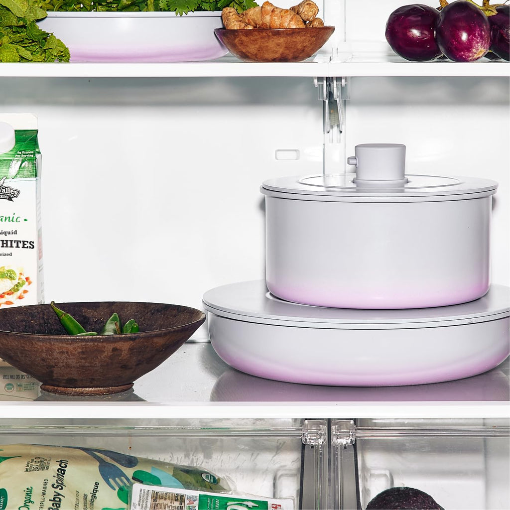Ombré Ceramic Titanium Non-Toxic, Nonstick Cookware Set 8-Piece Modular System with Removable Handle and Magnetic Lid, Magnetic Spatula, Eco-Friendly, Oven & Dishwasher Safe (Green)