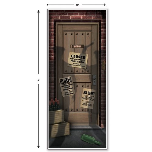 Beistle 2-Pack Speakeasy Door Cover, All-Weather Prohibition Era Hanging Decorations & Roaring 1920s Party Decor for Gatsby Themed Parties, 6' x 30"