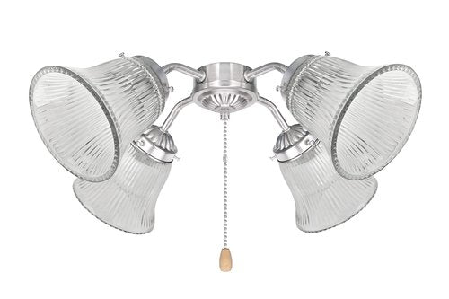 Aspen Creative 23080-4A Contemporary Clear Ribbed Ceiling Fan Replacement Glass Shade, 2-1/8" Fitter Size x 4-3/4" Diameter x 4-1/2" Height, 4 Pack