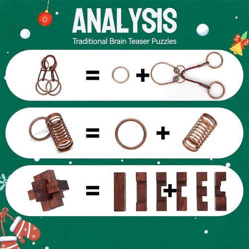 Advent Calendar 2025 - Christmas Countdown Gift Box with 24 Brain Teaser Puzzles for All Ages