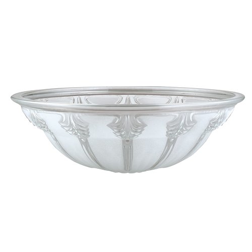 Aspen Creative 23152-11A Clear & Frosted 2 Tone Replacement Glass Shade for Medium Base Socket Torchiere Lamp, Swag Lamp, Pendant, 11-3/4" Diameter x 3-7/8" High, 1 Pack, FROSTED/CLEAR