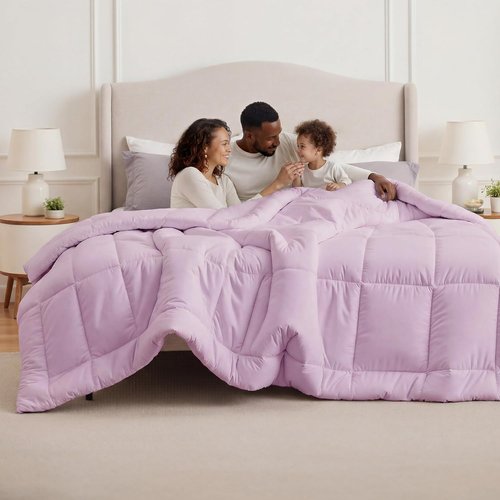 Bedsure Comforter Duvet Insert - Oversized King Size, All-Season GentleSoft Down Alternative, Light Purple 116x98 Inches