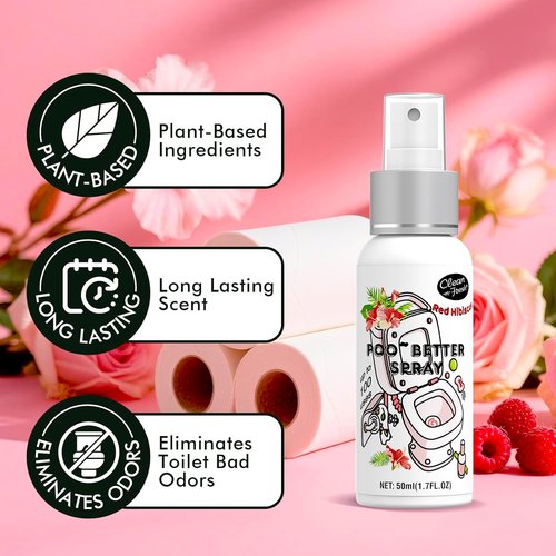 Clean-n-Fresh Toilet Spray Variety Pack - 5 Travel Essentials in Citrus, Hibiscus, Lavender, Eucalyptus & Beach Coco (1.7 Fl Oz Each)