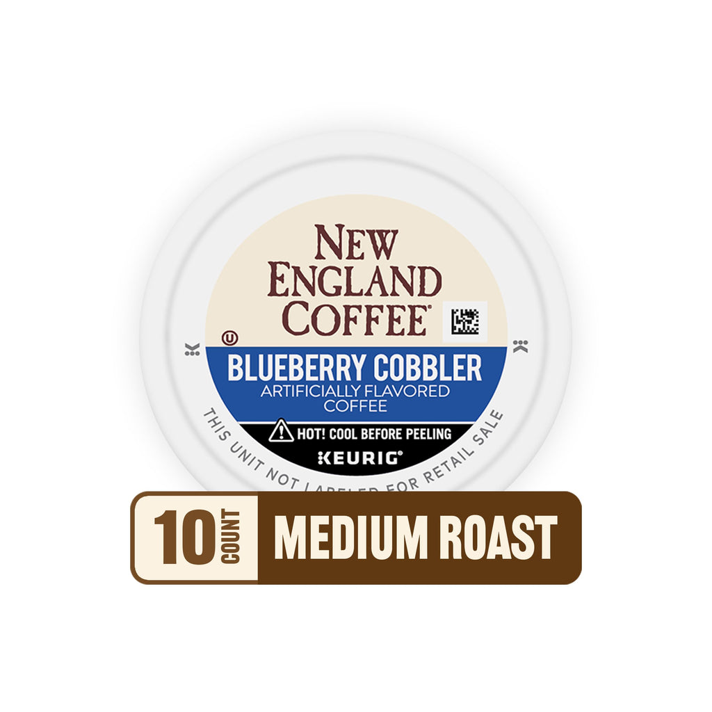 New England Coffee Single Serve Pods, Blueberry Cobbler Medium Roast 10 Count (Pack of 1)