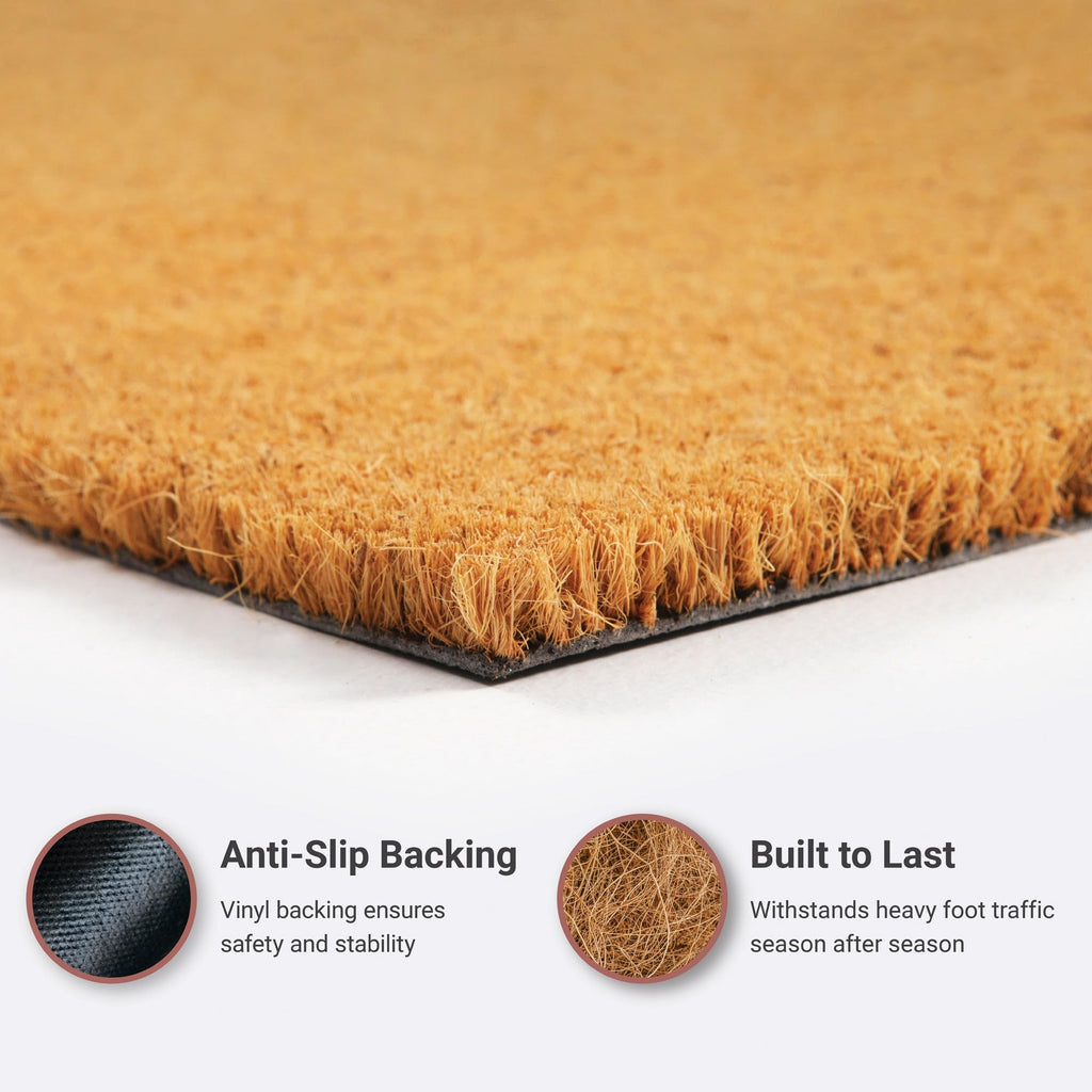 THEODORE MAGNUS Door Mat - Welcome Mat for Front Door with Non-Slip Backing - Durable Coir Doormat - Perfect for Outside Entrance and Entryway Matt - Outdoor/Indoor - Good Vibes Only - 17" x 30"