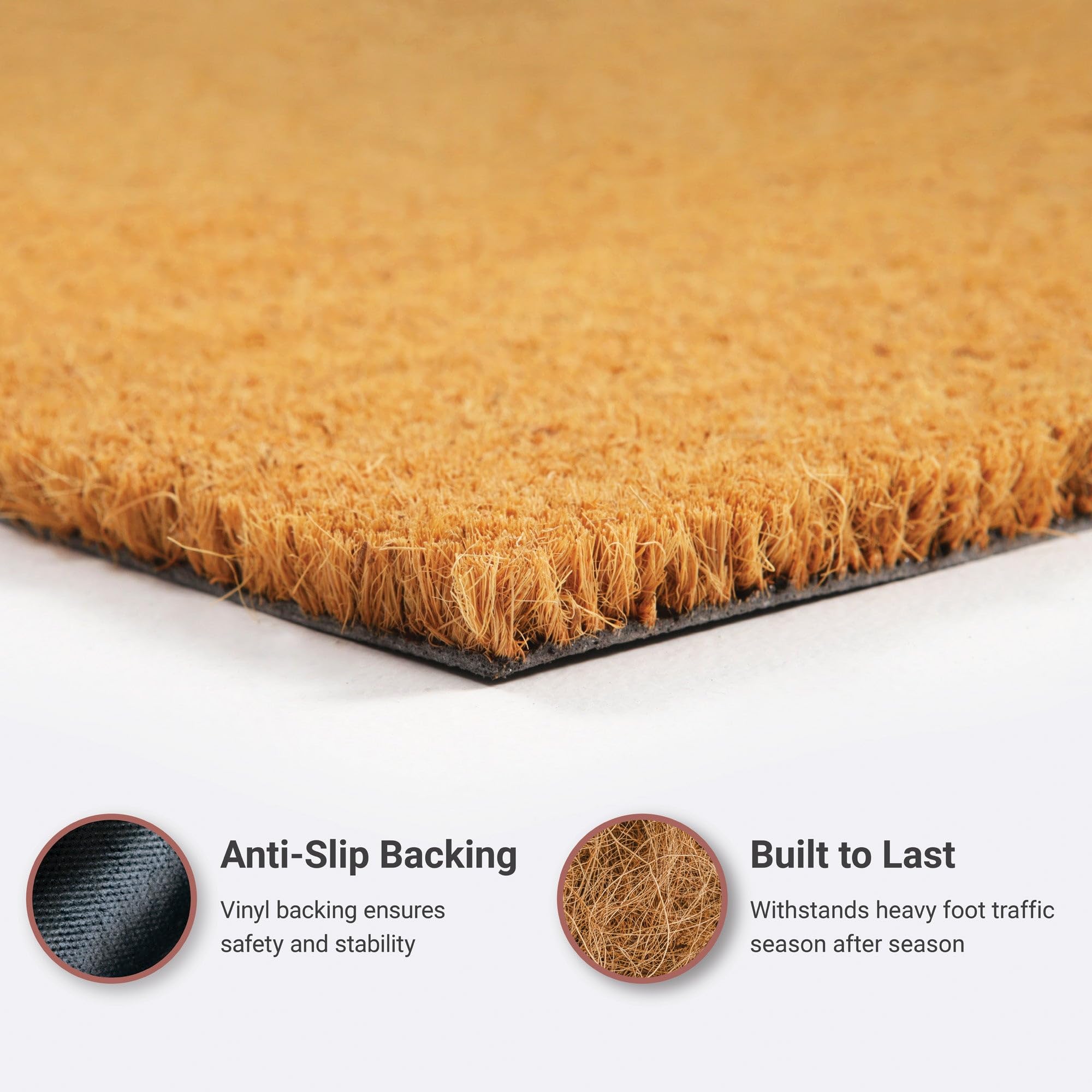 THEODORE MAGNUS Door Mat - Welcome Mat for Front Door with Non-Slip Backing - Durable Coir Doormat - Perfect for Outside Entrance and Entryway Matt - Outdoor/Indoor - Good Vibes Only - 17" x 30"