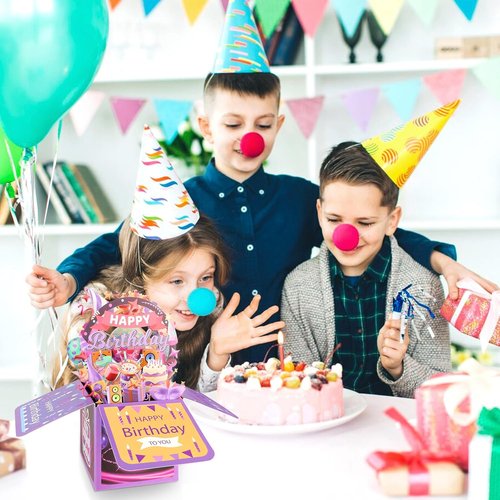 Happy Birthday Pop Up Card - Unique 3D Greeting Card for Men & Women | Foldable Celebration Card (Purple)