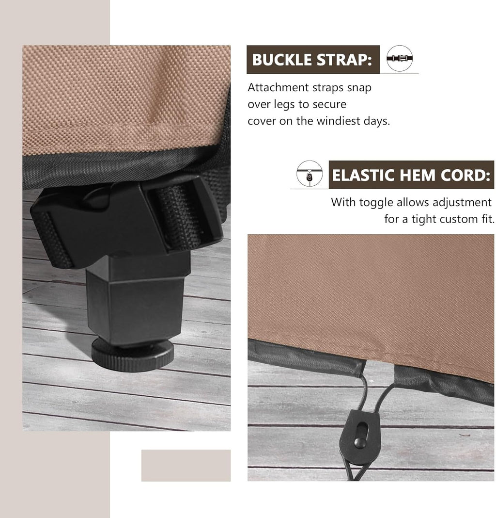 ULTCOVER Square Patio Table Cover - Heavy Duty 600D Waterproof Canvas for Outdoor Furniture | 94 Inch