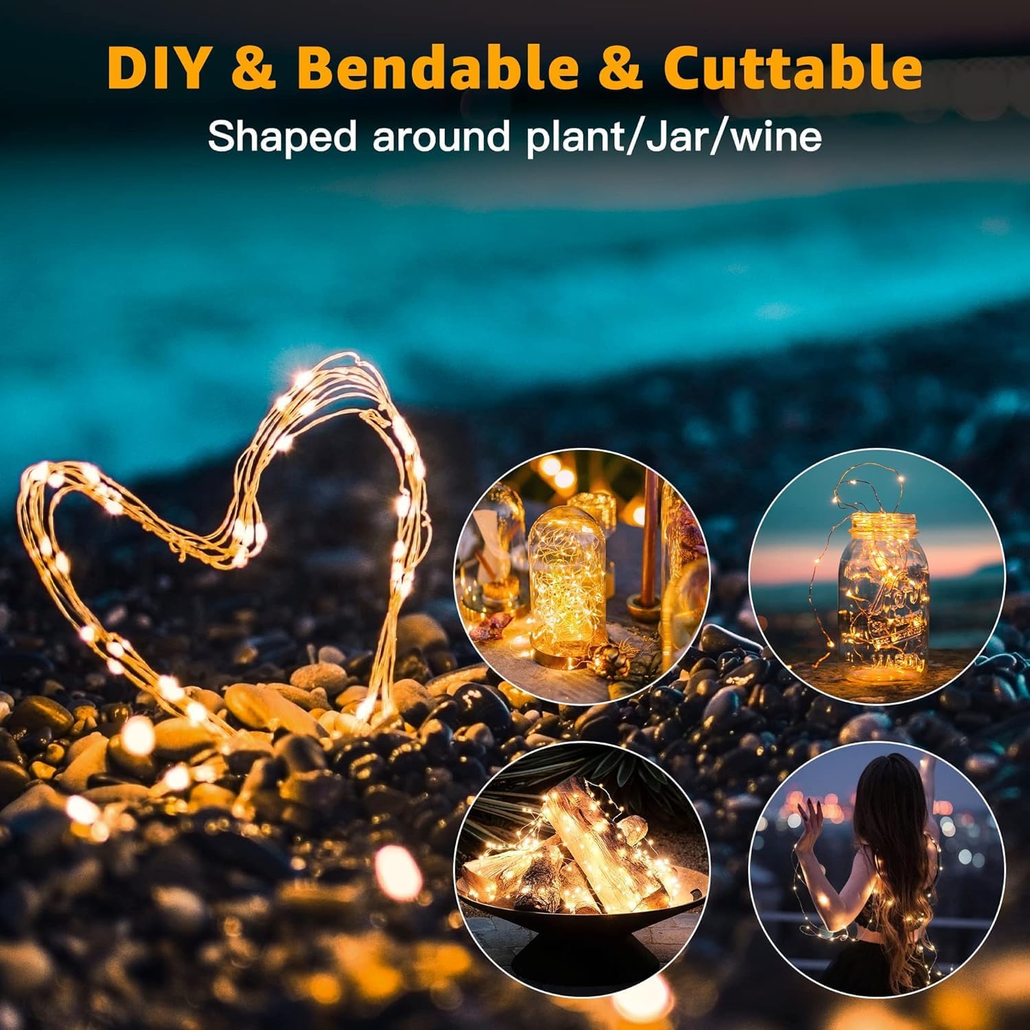 Skiennix 12-Pack Fairy Lights - Battery Operated 7ft Mini String Lights for Weddings & Decor | Warm White & Cool White