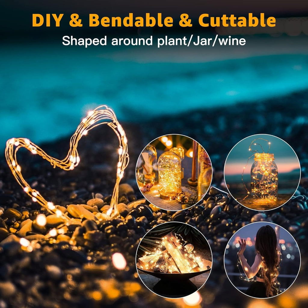 Skiennix 6 Pack Fairy Lights - Battery Operated 7ft 20 LED Mini String Lights | Warm White & Cool White for Weddings, Parties, Decor