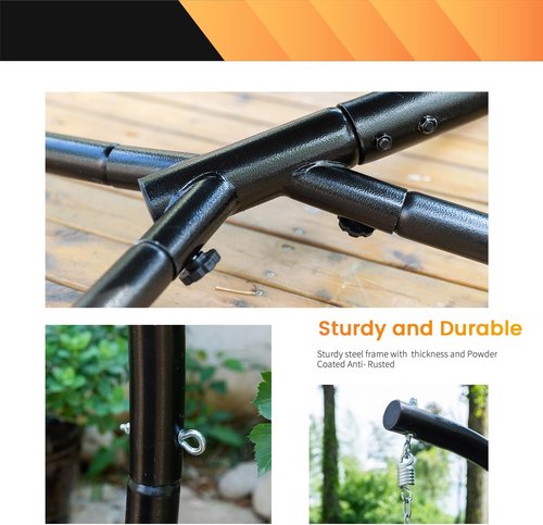 FDW Hammock Chair Stand - Heavy Duty Steel Construction for Hanging Hammocks | Supports Up to 400 LBS