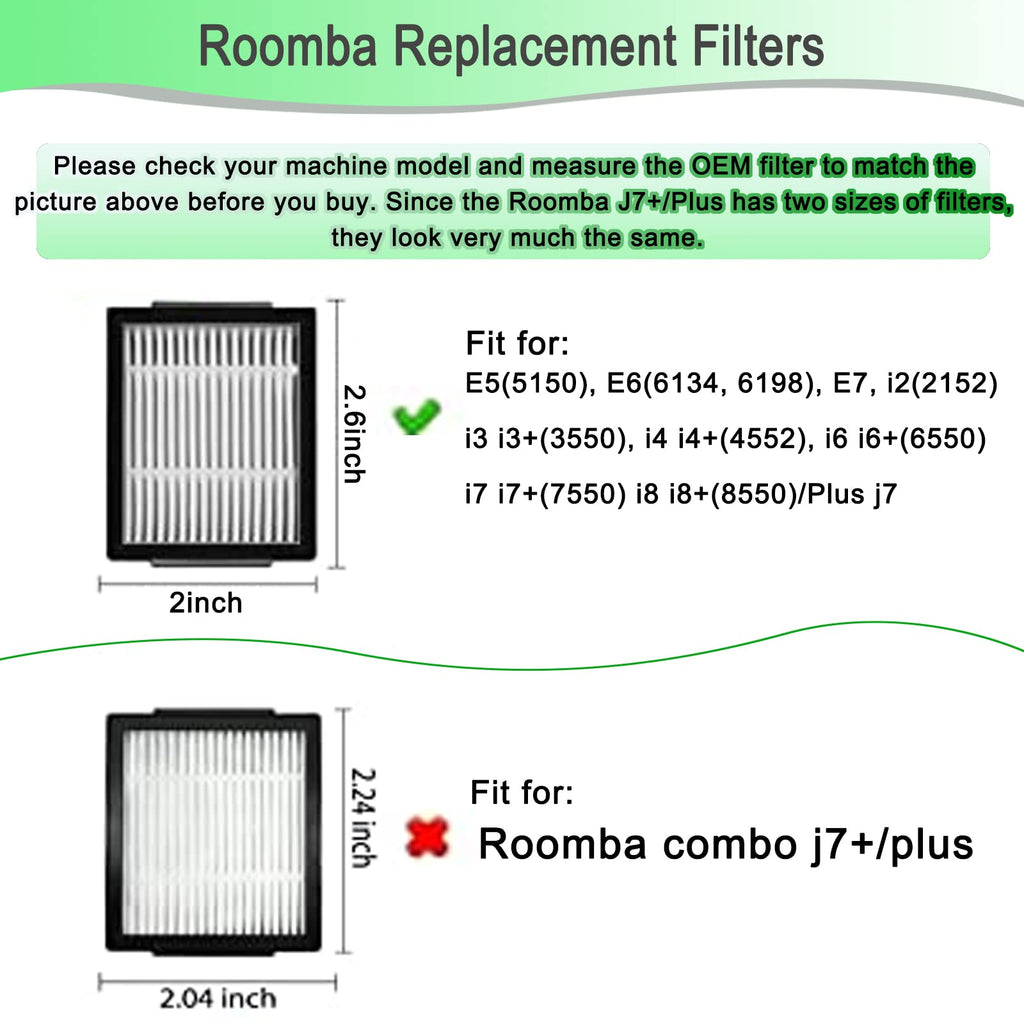 Replacement Parts Compatible for roomba I, E & J Series i1 i1+ i3 i3+ i4 i4+ i5 i5+ i7 i7+ i8+ j5 j5+ j7 j7+ j8 j8+ j9+ E5, E6, E7 Robotic Vacuum Cleaners