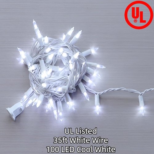 100 LED White Christmas Lights - UL Certified Commercial Grade String Lights | 35 FT for Indoor & Outdoor Use
