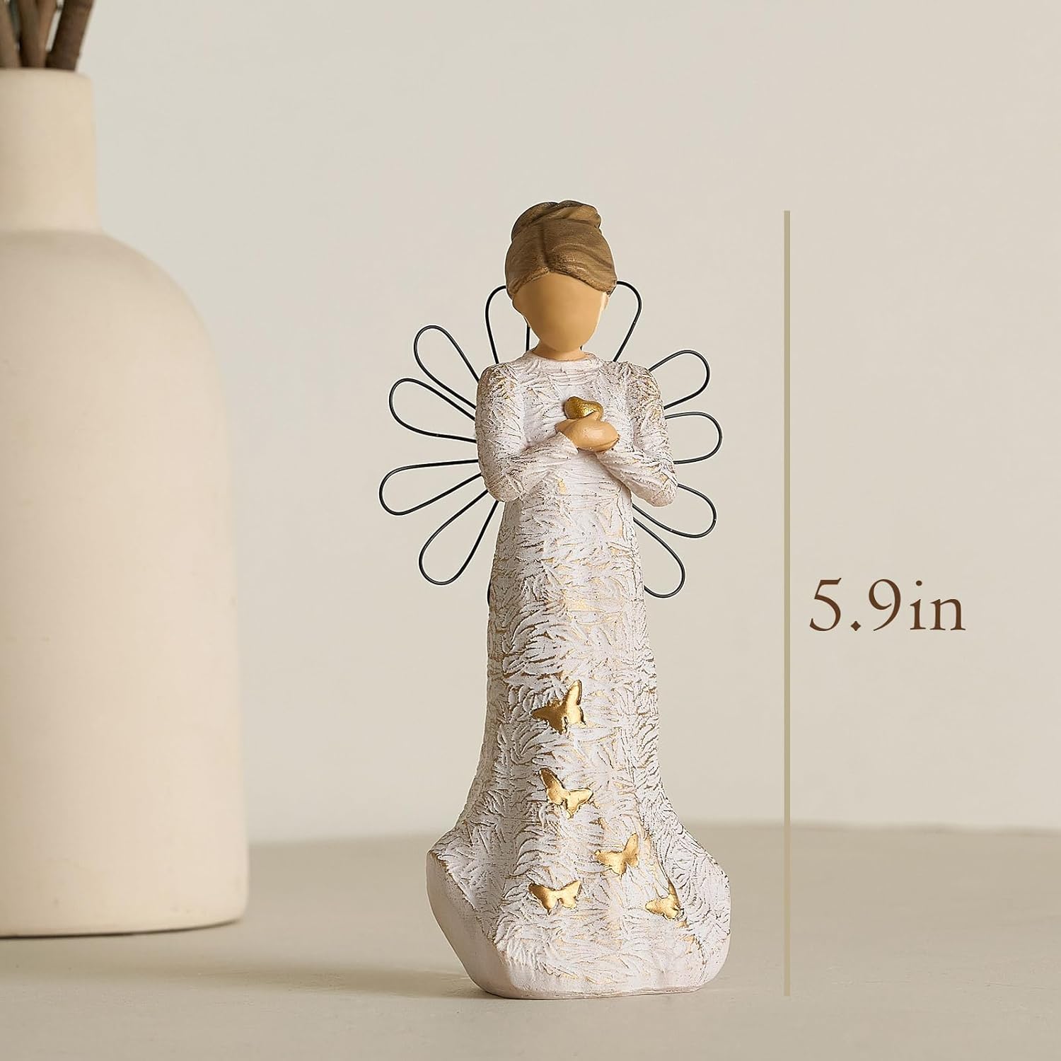 NAN ZAI NAN FANG Sympathy Angel Figurines - Hand-Painted Resin Statues for Loss of Loved Ones | Bereavement Gifts