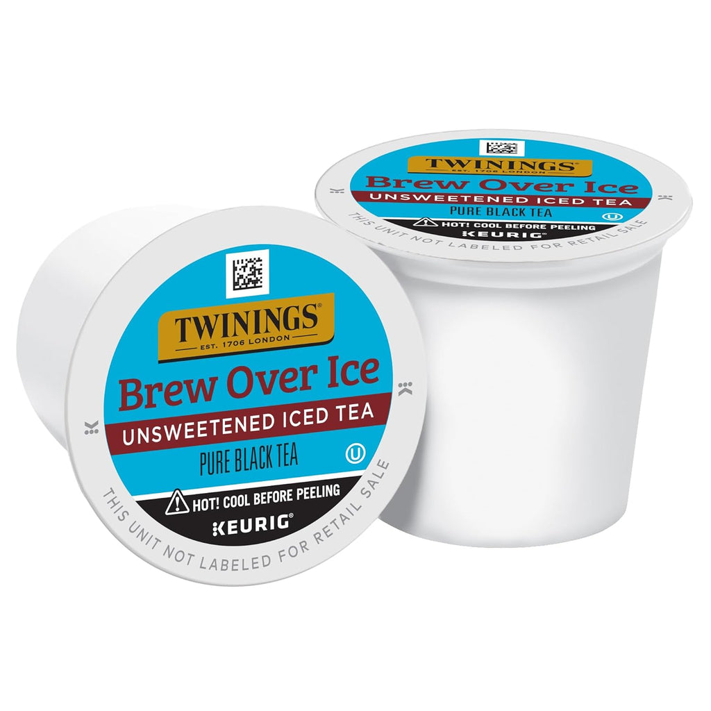 Twinings Brew Over Ice Unsweetened Black Iced Tea K-Cup Pods - Refreshing & Smooth, 24 Count
