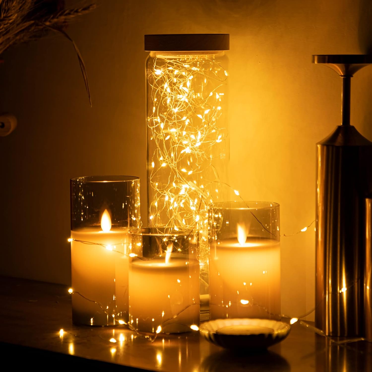 Skiennix 12 Pack Fairy Lights - Waterproof Battery Operated 7ft Copper Wire String Lights | Warm White for Weddings & Parties