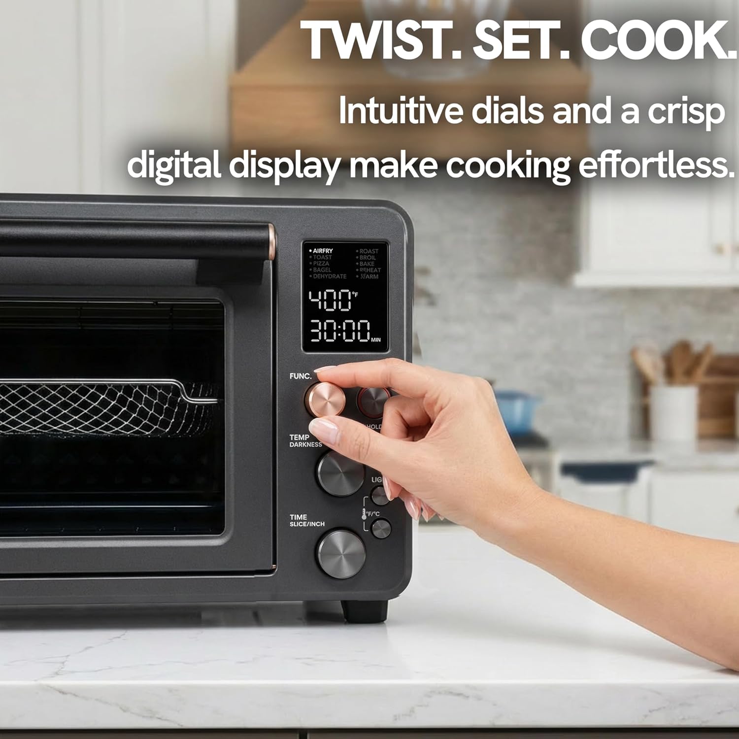 Val Cucina Non-Toxic Enamel Air Fryer Toaster Oven Combo - 26.3 QT Convection Oven | 10-in-1 with Infrared Heating