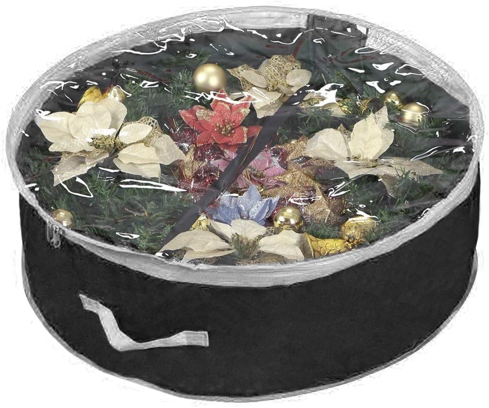 Primode Wreath Storage Bag 36" - Durable 600D Oxford Container with Clear Window for Easy Holiday Storage