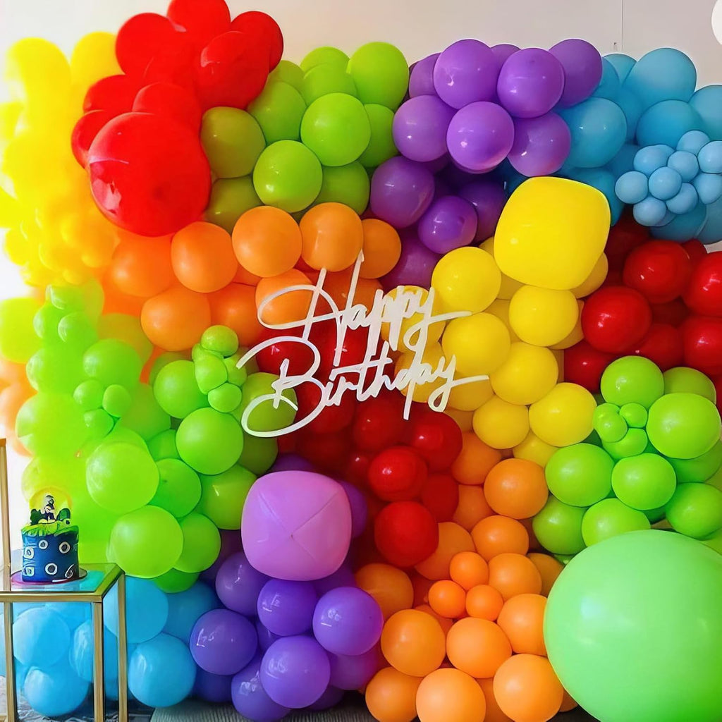 Rainbow Balloons by [Brand Name] - Colorful Latex Balloons for Birthday Parties & Celebrations | 12-Pack