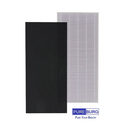 PUREBURG YY200 Replacement Filter Compatible with Lasko LP200 Air Purifier,2-Pack H13 HEPA + 8 x Activated Carbon Pre-Filters Air Clean Dust VOCs Odor