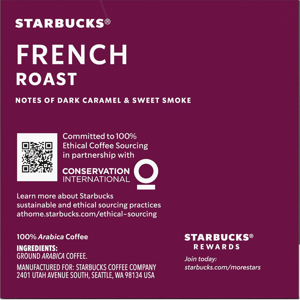 Starbucks French Roast K-Cup Pods - Rich, Bold Flavor | 10 Count Pack