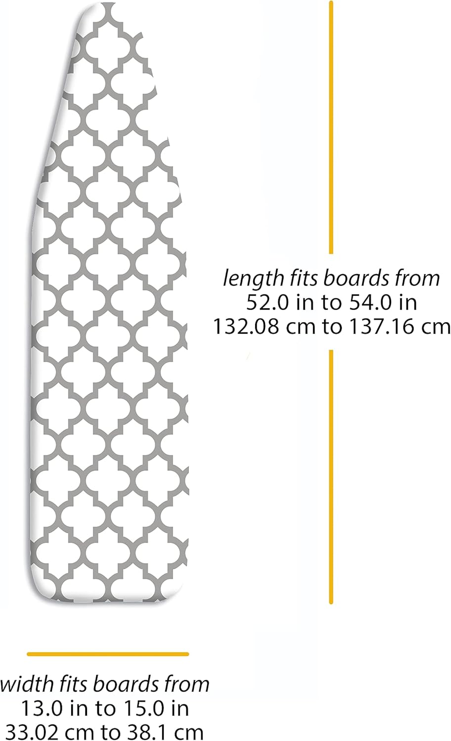 Whitmor Deluxe Ironing Board Cover - Medallion Grey Pad for Enhanced Ironing Efficiency