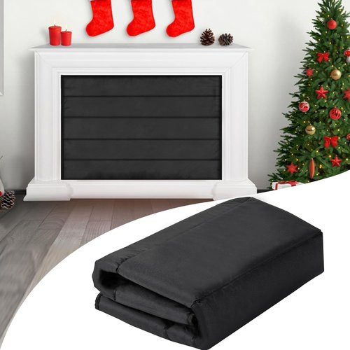 Magnetic Fireplace Blanket for Heat Loss Indoor Fireplace Covers Keep Drafts Out Stops Heat Loss Fireplace Draft Stopper with Built-in 12 Strong Magnet for Iron Fireplace Frame Fireplace Screen 39x36