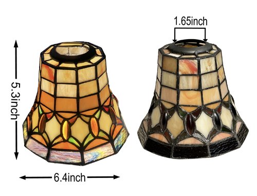 HUIMEIJU Tiffany style stained glass lampshade、Ceiling Fan light、Wall lampshade、Replacement lampshade.HMJ6037