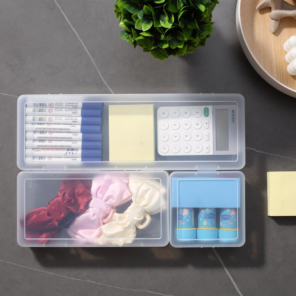 Novelinks Clear Plastic Storage Containers - Stackable Organizers with Lids for Crafts | 12 Pack Small