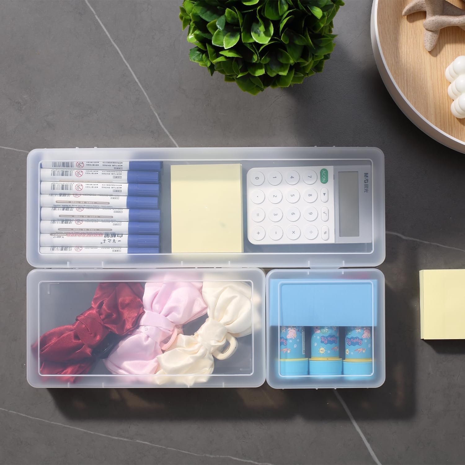 Novelinks Clear Plastic Storage Containers - Stackable Organizers with Lids for Crafts | 12 Pack Small