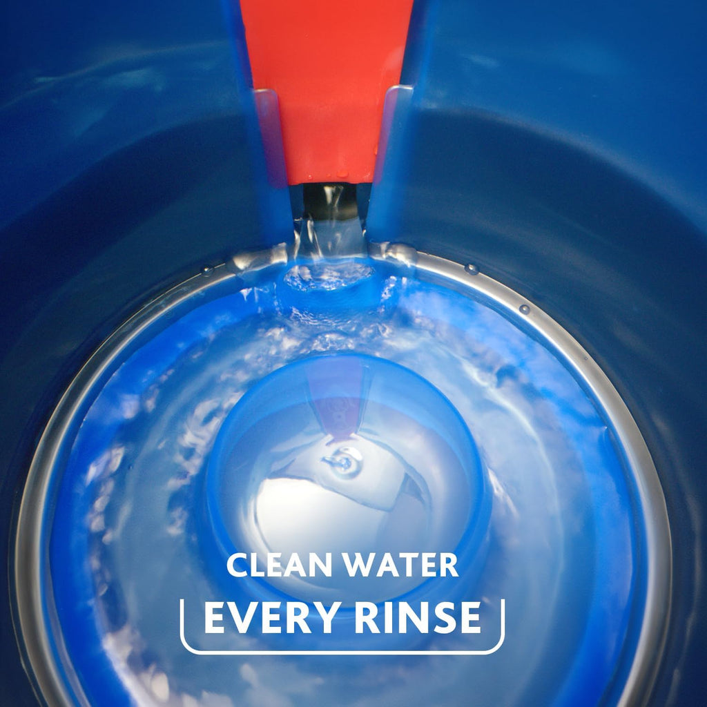 O-Cedar RinseClean Spin Mop & Bucket System - Includes 2 Extra Mop Heads | Cleans with Water & Eliminates 99% of Bacteria