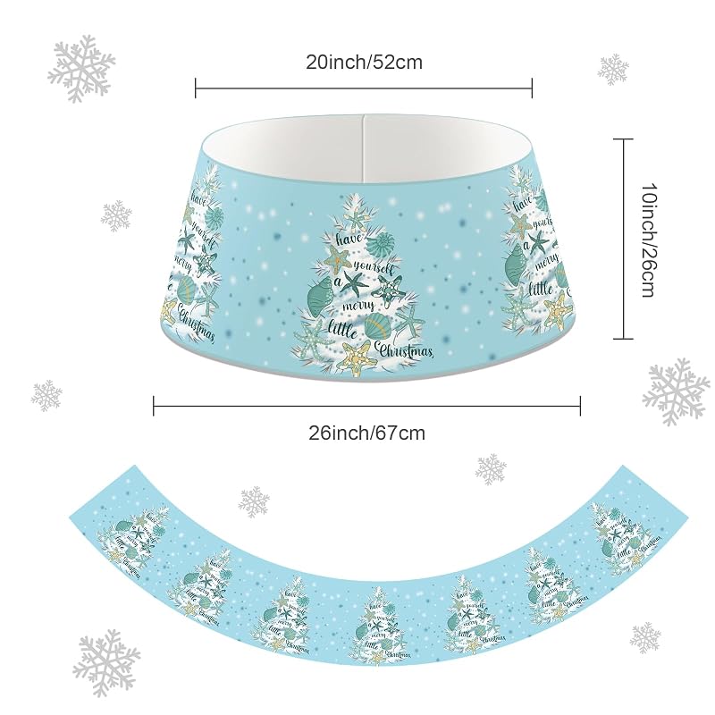 Christmas Tree Collar with LED Light - 26in Diameter, Blue Ring Base Cover