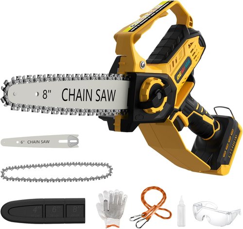 Dewalt Mini Chainsaw - 8-Inch & 6-Inch Cordless Electric Chainsaw with Brushless Motor & Auto-Oiler