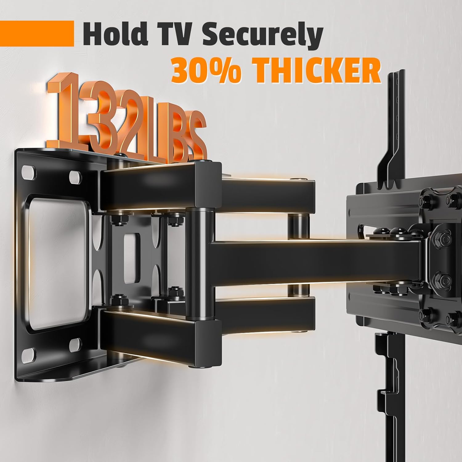 Simple Trending Full Motion TV Wall Mount - Articulating Dual Arms for 32-70 Inch TVs, Supports 132 lbs