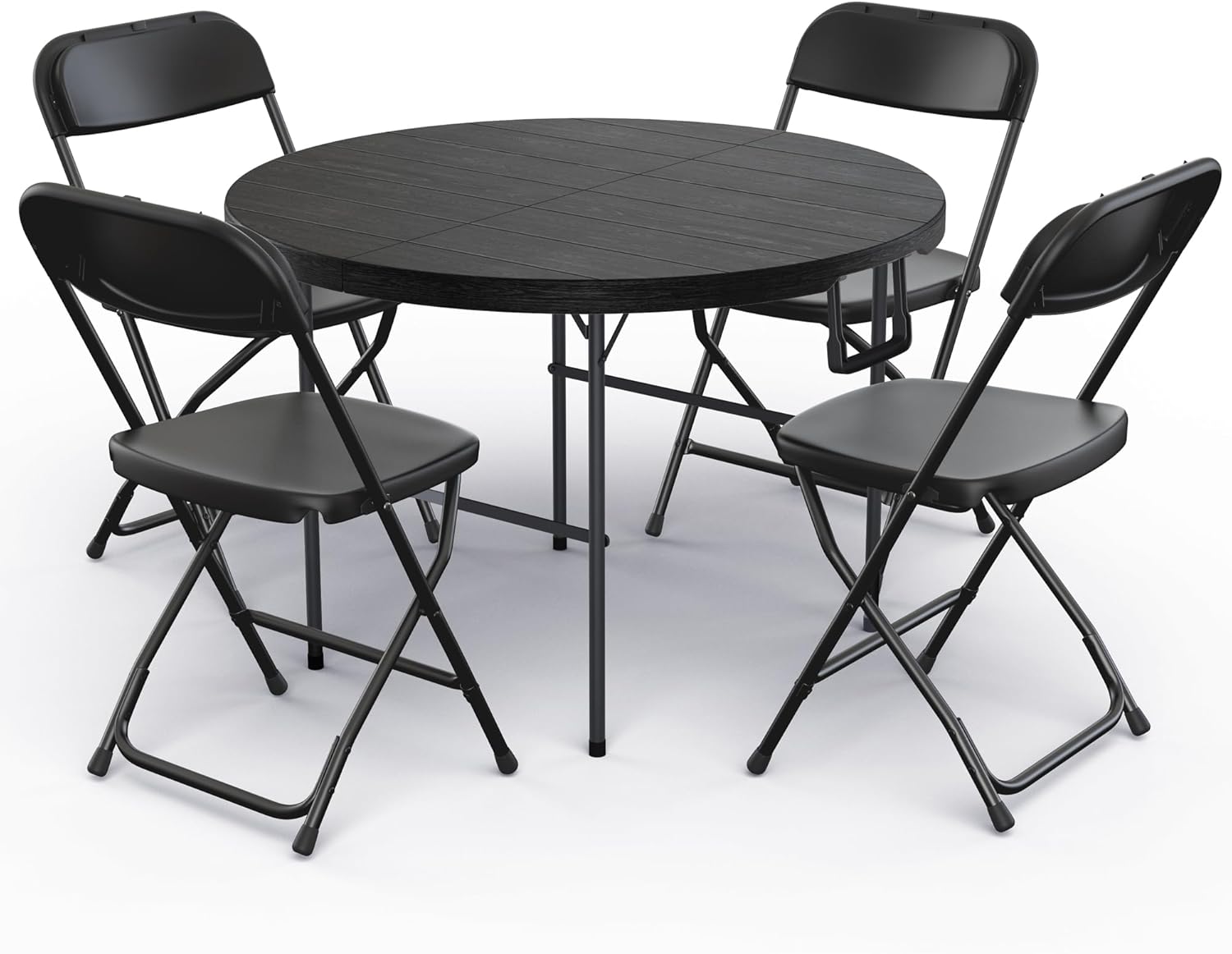 Modern Space 3.5 Feet Circular Round Foldable Table - Heavy Duty Portable Design for Indoor/Outdoor Events