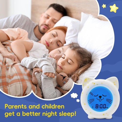 B&H Sleep Trainer Clock for Toddler, Cute Kids Ok to Wake Alarm Clock, Drop Proof, Rechargeable Young Children Night Light, Science-Backed Lighting for Peaceful Sleep and Ready to Wake Mornings