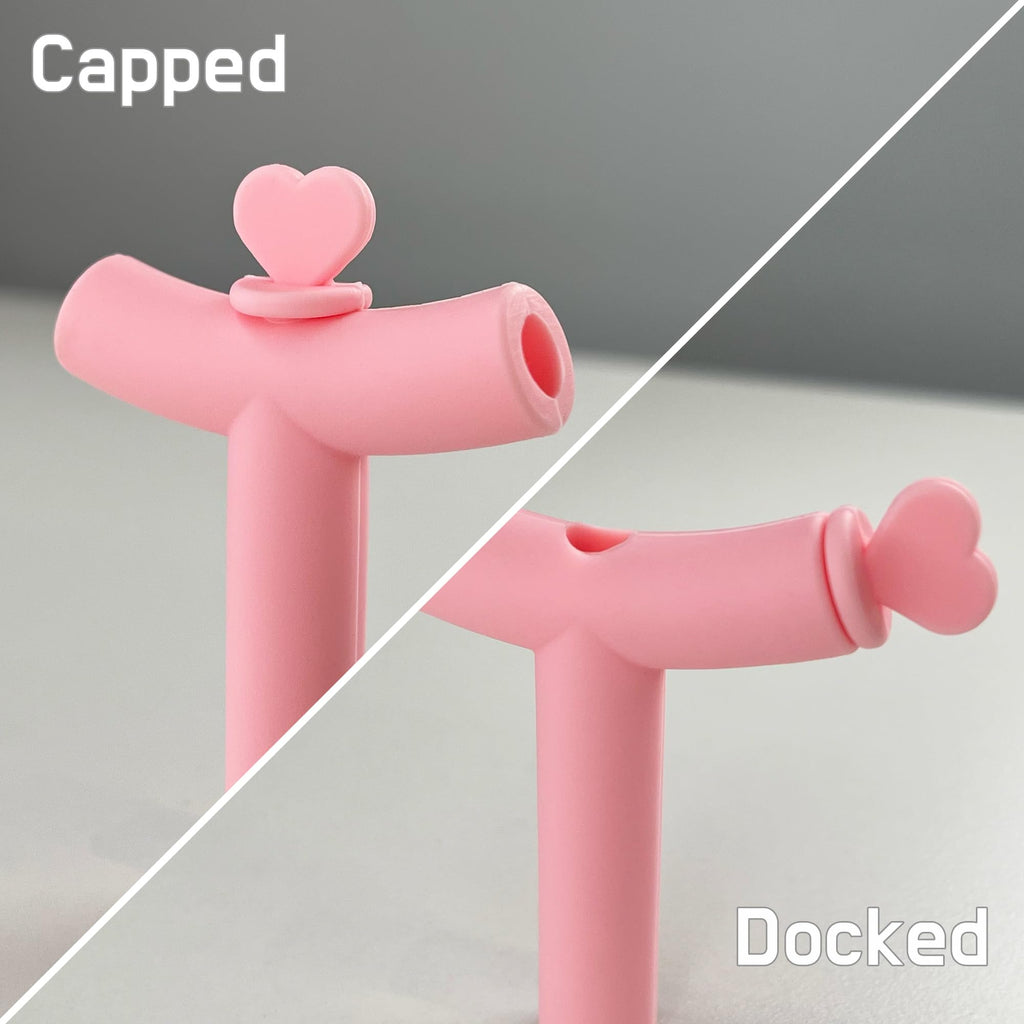 The Best MOON Anti Wrinkle Straw Pink Silicone Cover tips and heart Toppers for Stanley 40 oz & 30 oz Tumblers - Metal Straws Reusable Wrinkle Free Extra Long 2-Pack with Cleaning Brush