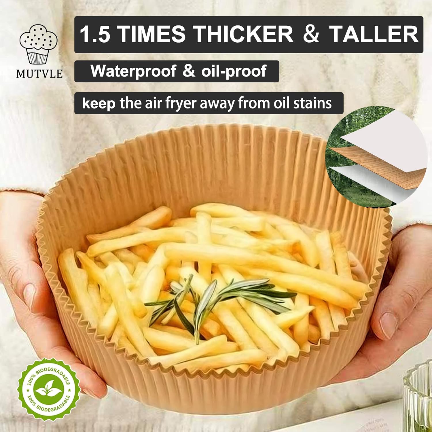Ninja Air Fryer Liners - Disposable 8-Inch Round Parchment Paper | 200 Count for 4 Qt Air Fryer